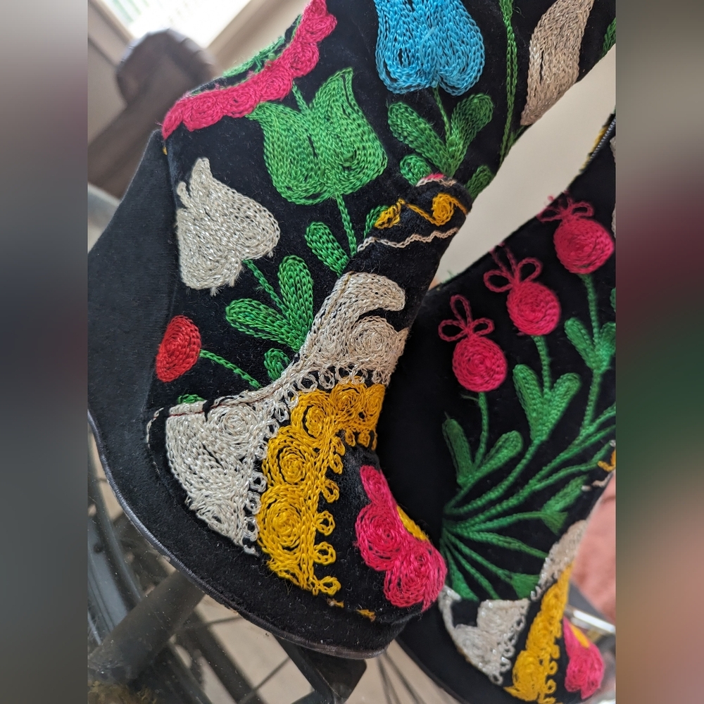 Rockwell Tharp Velvet Embroidered Boots - Picture 5 of 7